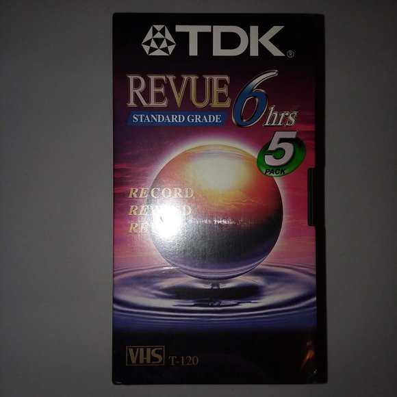 TDK T-120 SIX hour EP - NEW SEALED - Blank VHS Tapes 5 Pack - Picture 2 of 6
